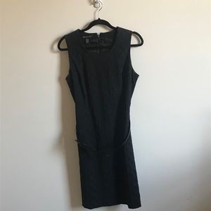 INC BLACK KNEE LENGTH BELTED DRESS SIZE 14